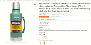 Stanley Legendary Classic rvs thermosfles 1.9L voor €43,87 bij Amazon
