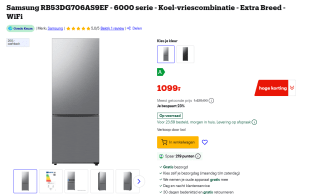 Samsung Koel-vriescombinatie (538L) AI - Extra Breed voor €1.009 bij Bol