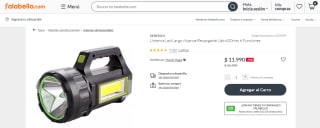 Linterna Led recargable Usb de largo alcance 600 mts por $11.990