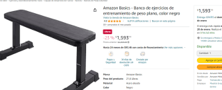 Banco de ejercicios de entrenamiento de peso plano por $1593