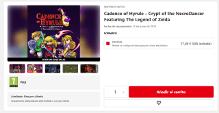 Videojuego Cadence of Hyrule Crypt of the NecroDancer Featuring The Legend of Zelda Nintendo por 17,49€