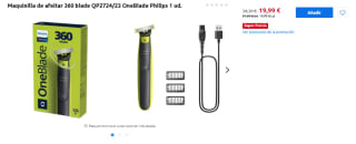 Philips Maquinilla de afeitar 360 blade QP2724/23 OneBlade por 19,99€