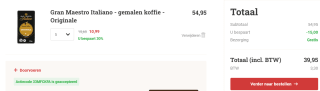 €15 korting op je bestelling bij Koffievoordeel