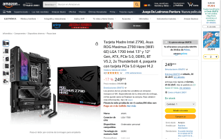 Placa base ASUS ROG Maximus Z790 Hero WiFi 6E por 249,99€