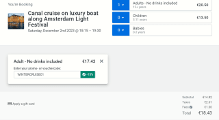 Amsterdamboatexperience kortingscode voor 15% korting op een ticket voor Boat Experience Amsterdam Light Festival
