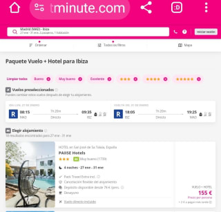 Ibiza 5 días con Vuelos desde 155€.