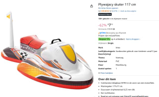 Intex Opblaasfiguur Golfrijder/Jetski voor €7,11 bij Amazon