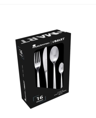 CuberterÍa MASTERPRO de 16 piezas de Acero Inoxidable por 16€