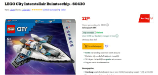 LEGO City Interstellair Ruimteschip voor €11,99 met Bol select