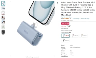 Anker Nano Powerbank 5000 mAh voor €18,99 met Amazon Prime