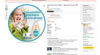 Jabón de manos Johnson's Pure Protect 300ml por 1,34€