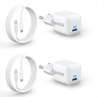 Anker 511 USB-C-oplader (nano), 20 W 2 pack met Kabels voor €16,99 bij Amazon