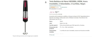 Batidora de Mano HB300BX, 600W marca Tesla por 15,99€