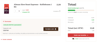 25% extra korting op veel producten bij Koffievoordeel