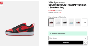Nike Court Borough Low Recraft Sneakers voor €31,95 bij Zalando