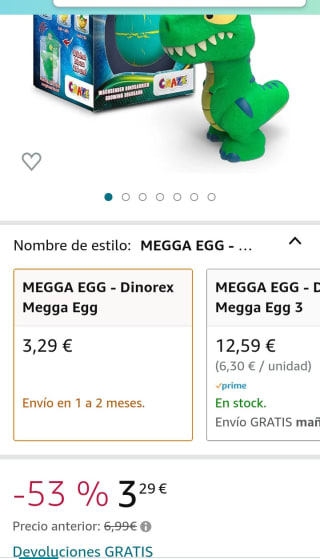 CRAZE Mega Egg DINOREX, Huevo Dinosaurio Agua por 3,29€.