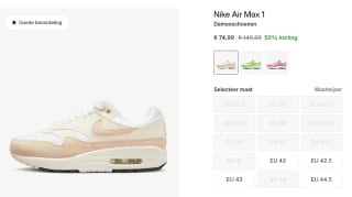 Nike Air Max 1 dames sneakers voor €74,99 bij Nike