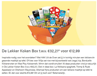 De Lekker Koken Box t.w.v. €32,21* voor €12,99 via Scoupy