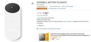 Google Nest Doorbell Battery Slimme Videodeurbel voor €138 bij Amazon