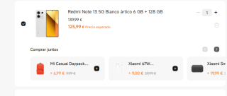 Xiaomi Redmi Note 13 5G de 6GB/128GB por 125,99€