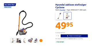 Hyundai Electronics - Cycloon stofzuiger 800W - Rainbow voor €49,95 in de Action webshop