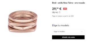 Anillo Breil New Tetra de oro rosado por 29.99€