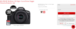Cámara Canon EOS R50 RF 18-45mm + SD 32GB + Curso Vlogger + Garantia Ext 1 año por $10,499