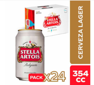Pack de 24 latas de cerveza Stella Artois por $9.990