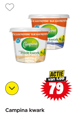Alle smaken Campina kwark voor €0,79 bij Dirk