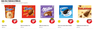 Daim, Oreo, Toblerone of Milka ijs €1.99 bij Dirk