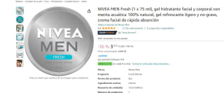 Gel hidratante NIVEA MEN Fresh por 3,25€