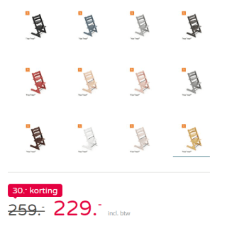 Stokke Tripp Trapp + gratis Babyset voor €229 bij Prenatal