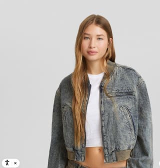 Cazadora denim cropped para mujer por 9,99€