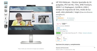 Monitor HP M24 23.8" LED IPS FullHD 75Hz FreeSync Webcam por 199€