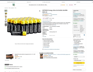 Pack 24 INTENSO Energy Ultra ALCALINA AALR06 por solo 5,19€