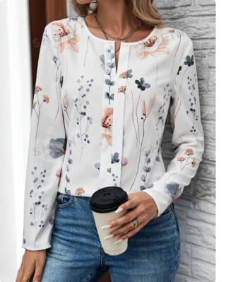 Blusa SHEIN LUNE de manga larga con estampado floral por solo 4,25€