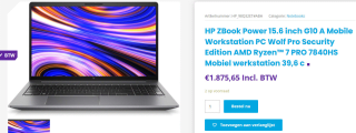 HP ZBook Power 15.6 inch G10 A (98Q32ET) voor €1.875,65 bij Techfabrique
