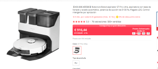 Robot aspirador S7 Pro Ultra Roborock por 793.43€