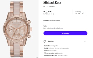 Reloj Cronografo para Mujer Michael Kors RITZ por 90€