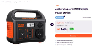 Jackery Explorer 240, 240Wh/67200mAh draagbaar Powerstation voor €149 bij iBOOD