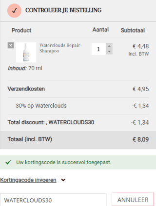 30% korting op Waterclouds bij John Beerens
