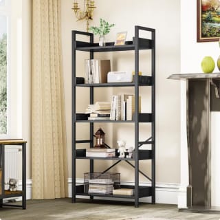 Librería 5 Niveles YITAHOME madera y marco de acero con 4 Ganchos por 49,99€