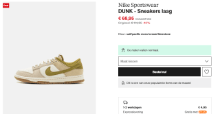 Nike Dunk Low Sneakers beige voor €68,95 bij Zalando