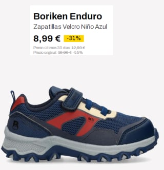 Zapatillas de Velcro para Peques Boriken Enduro por 8.99€