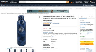 Harry Potter Botella de Agua Térmica por 11,99€