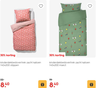 30% korting op alle bedtextiel bij HEMA
