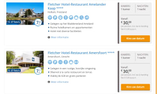 Fletcher Hotels arrangement voor 2 personen voor €30