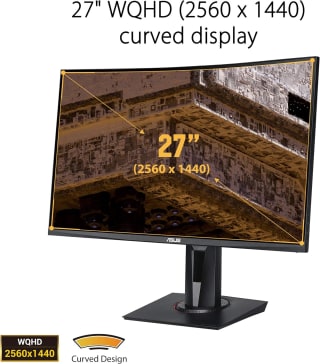 Asus TUF Gaming VG27WQ 27" Curved Gaming monitor voor €199 bij Amazon