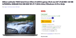 DELL Latitude 7450 Intel Core Ultra 5 125U Laptop 35,6 cm voor €999 bij Bol