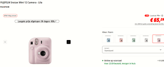 instax Fujifilm mini 12 instant mini camera voor €65,29 bij de MediaMarkt